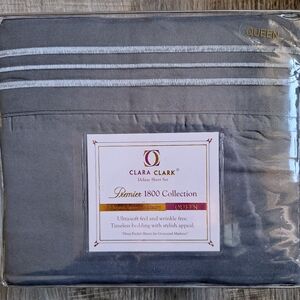 Clara Clark Solid Gray Premier Sheet Set